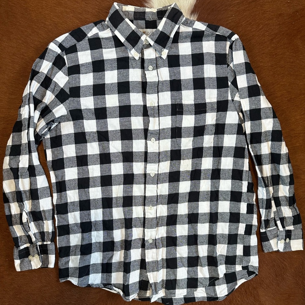 Black and White Checkered Men's Shirt
